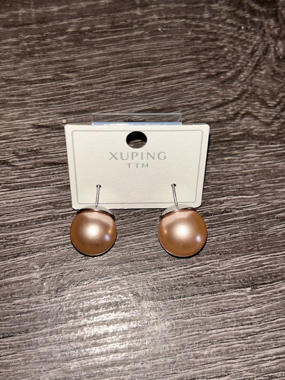 Xuping Rose Gold Pearl Drop Stud Earrings